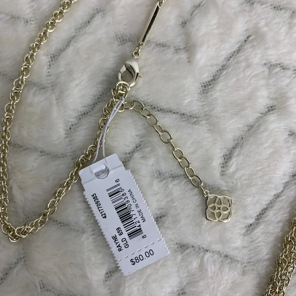 Kendra Scott Rayne Gold Long Pendant Tassel in Magenta
